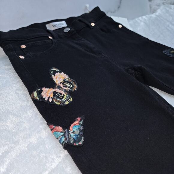 Valentino x Izumi Miyazaki 'Gravitation' Butterfly Print Jeans Black MSRP $2590 - Picture 5 of 16
